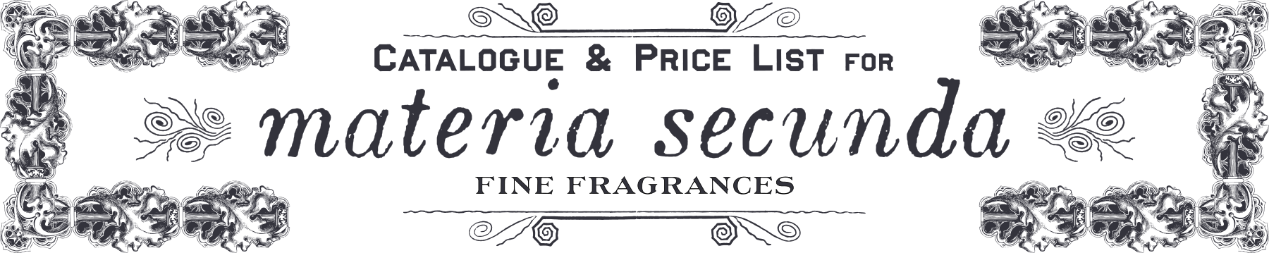 Materia Secunda perfume catologue & price list